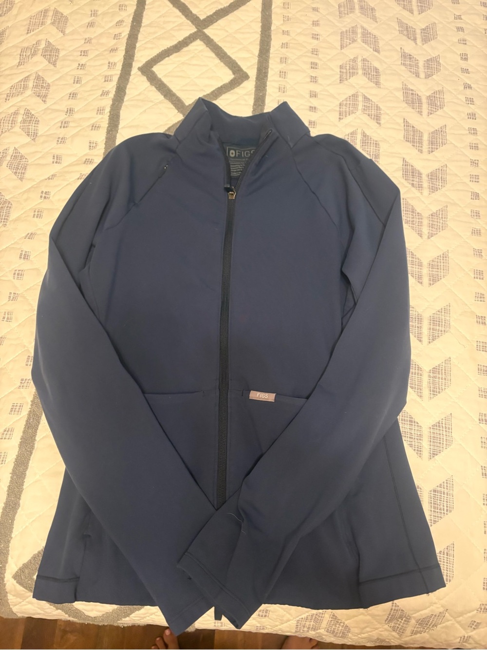 FIGS Women's Navy Zip-Front Jacket